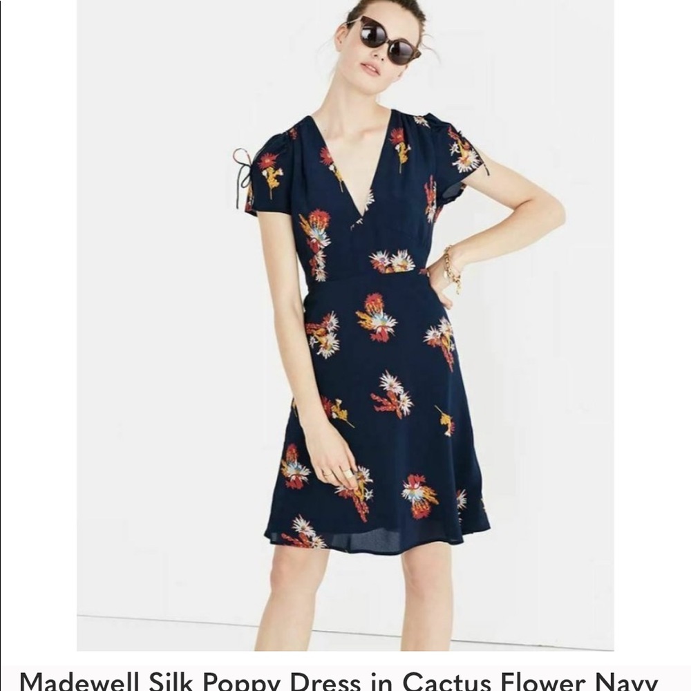 NEW Madewell Silk flowers dress Size S